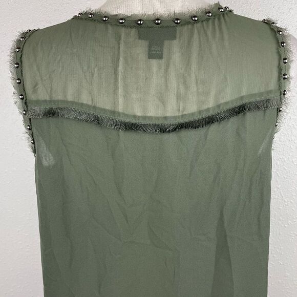 A.n.a Sheer Green Sleeveless Blouse Top Size Petite M EUC - Picture 7 of 9
